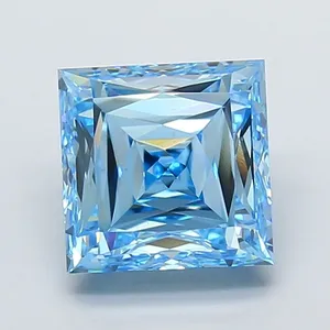 5.02ct PRINCESS Fancy Vivid Blue VS1 Coloured Lab diamond