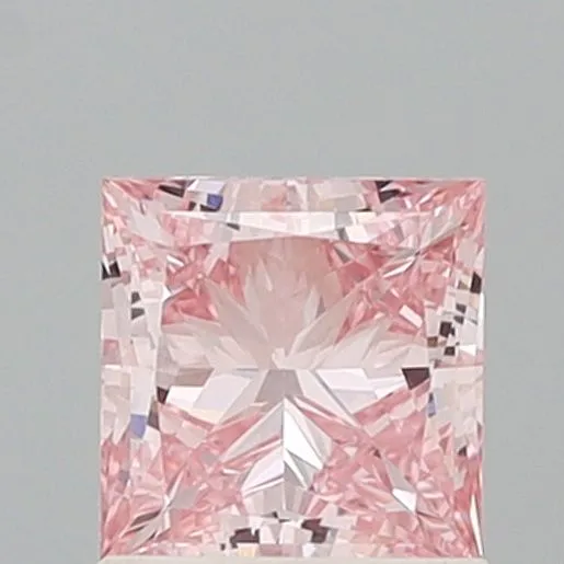 1.21ct PRINCESS Fancy Intense Pink VS1 Coloured Lab diamond