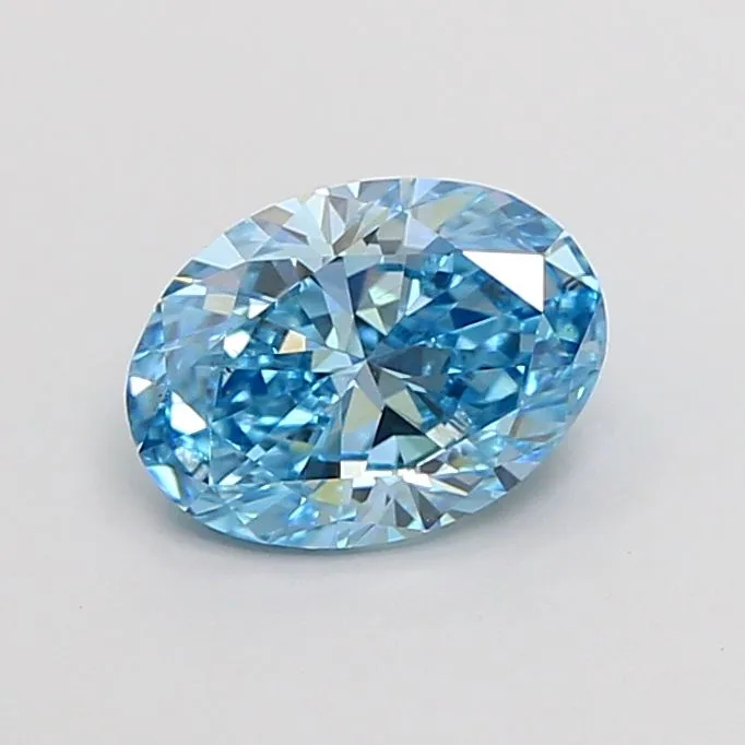 1.00ct OVAL Fancy Vivid Blue VS1 Coloured Lab diamond