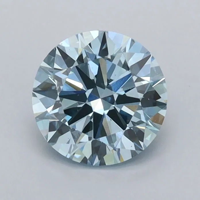 0.99ct ROUND Fancy Vivid Blue VS1 Coloured Lab diamond