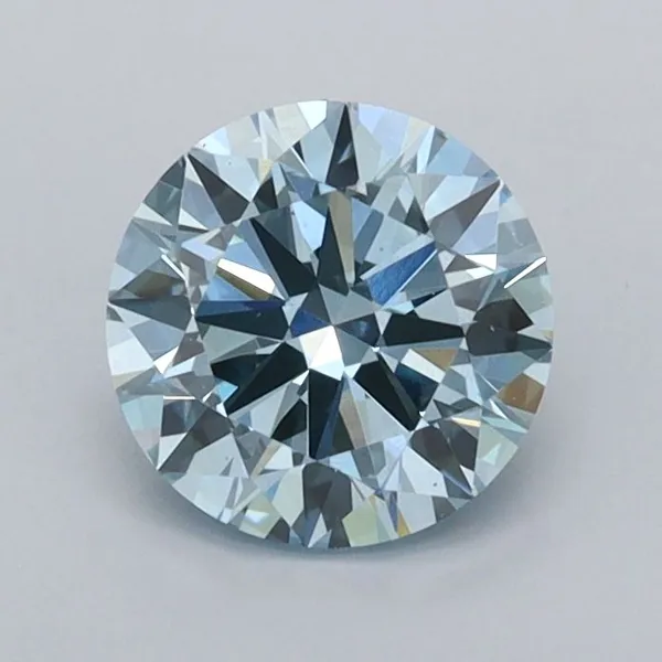 0.99ct ROUND Fancy Vivid Blue VS1 Coloured Lab diamond