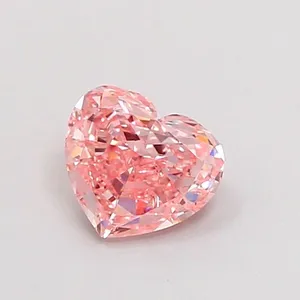 0.81ct HEART Fancy Vivid Pink VS2 Coloured Lab diamond