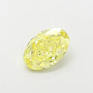 1.08ct OVAL Fancy Intense Yellow VS1 Coloured Lab diamond