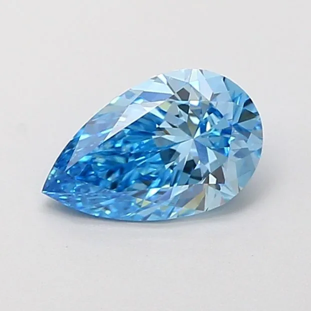 0.91ct PEAR Fancy Vivid Blue VVS2 Coloured Lab diamond