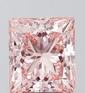4.05ct PRINCESS Fancy Vivid Pink VS1 Coloured Lab diamond
