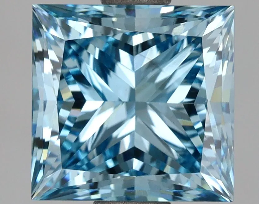3.33ct PRINCESS Fancy Intense Blue VS2 Coloured Lab diamond