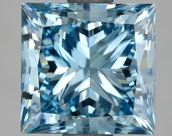 3.33ct PRINCESS Fancy Intense Blue VS2 Coloured Lab diamond