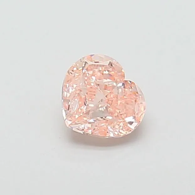 1.01ct HEART Fancy Orangey Pink VS1 Coloured Lab diamond