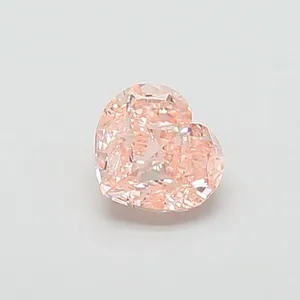 1.01ct HEART Fancy Orangey Pink VS1 Coloured Lab diamond