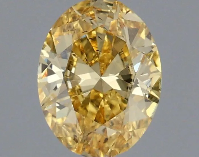 0.52ct OVAL Fancy Vivid Yellow SI1 Coloured Lab diamond