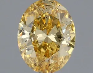 0.52ct OVAL Fancy Vivid Yellow SI1 Coloured Lab diamond