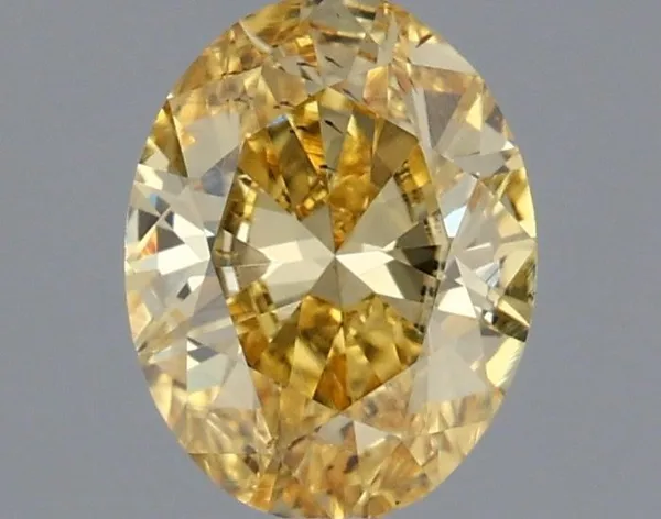 0.52ct OVAL Fancy Vivid Yellow SI1 Coloured Lab diamond
