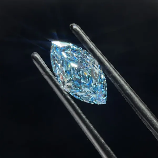 1.54ct MARQUISE Fancy Vivid Blue VS1 Coloured Lab diamond