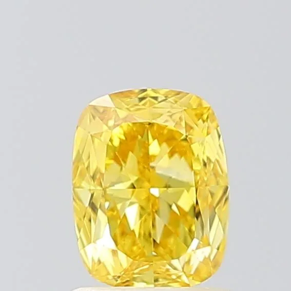 1ct CUSHION Fancy Vivid Yellow VS1 Coloured Lab diamond