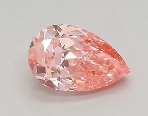 0.77ct PEAR Fancy Vivid Pink VVS2 Coloured Lab diamond