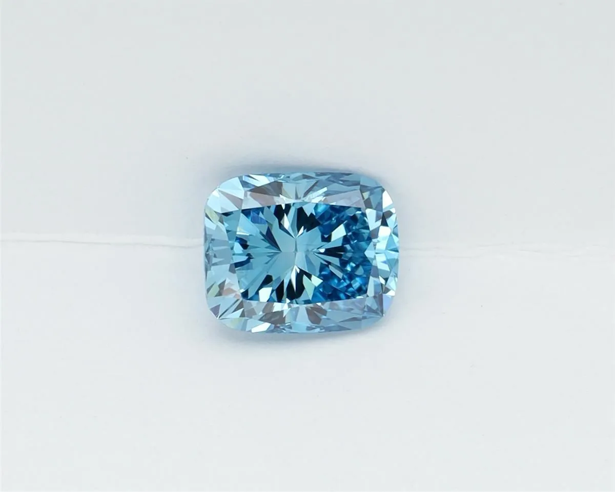 1.08ct CUSHION Fancy Vivid Blue VS1 Coloured Lab diamond