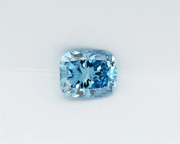 1.08ct CUSHION Fancy Vivid Blue VS1 Coloured Lab diamond
