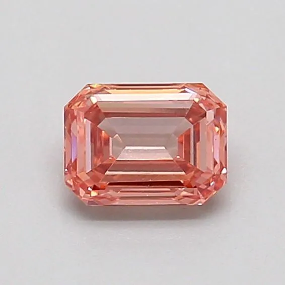 0.55ct EMERALD Fancy Intense Brownish Pink VVS2 Coloured Lab diamond