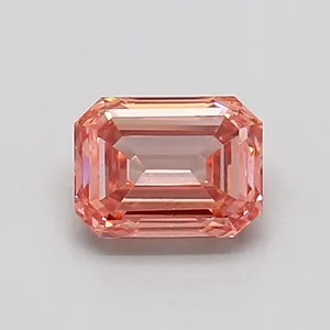 0.55ct EMERALD Fancy Intense Brownish Pink VVS2 Coloured Lab diamond