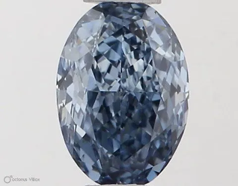 0.35ct OVAL Fancy Vivid Blue VS2 Coloured Lab diamond