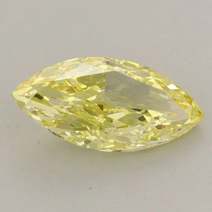 0.73ct MARQUISE Fancy Vivid Yellow VVS2 Coloured Lab diamond