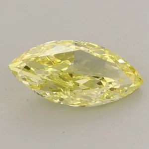 0.73ct MARQUISE Fancy Vivid Yellow VVS2 Coloured Lab diamond