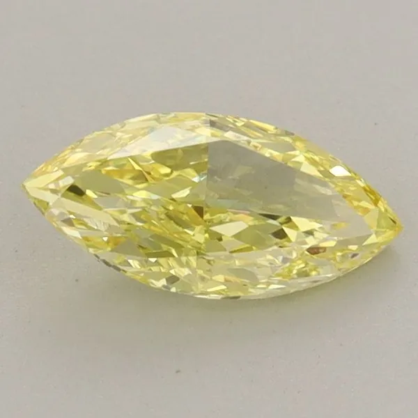 0.73ct MARQUISE Fancy Vivid Yellow VVS2 Coloured Lab diamond