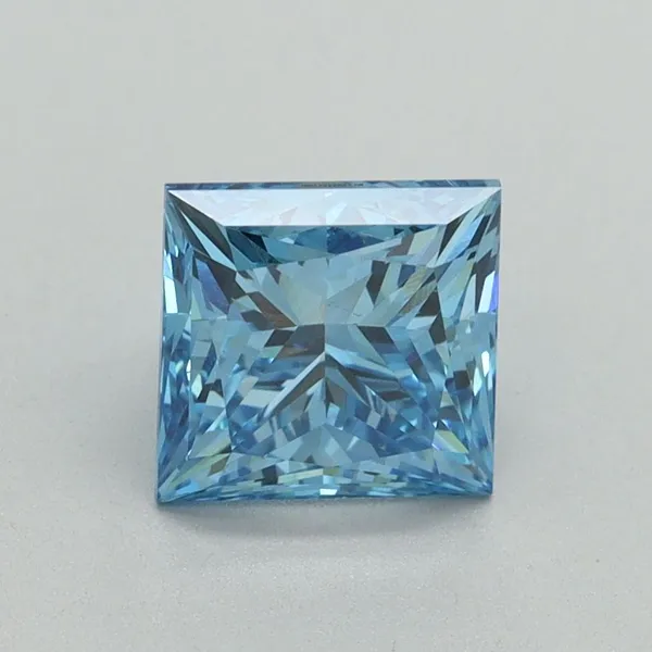 1.72ct PRINCESS Fancy Vivid Blue VS1 Coloured Lab diamond