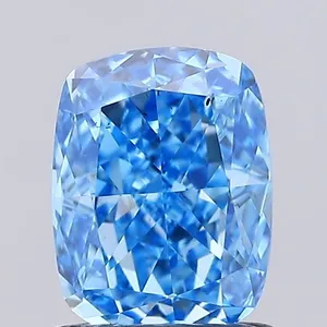 0.95ct CUSHION Fancy Vivid Blue VS2 Coloured Lab diamond