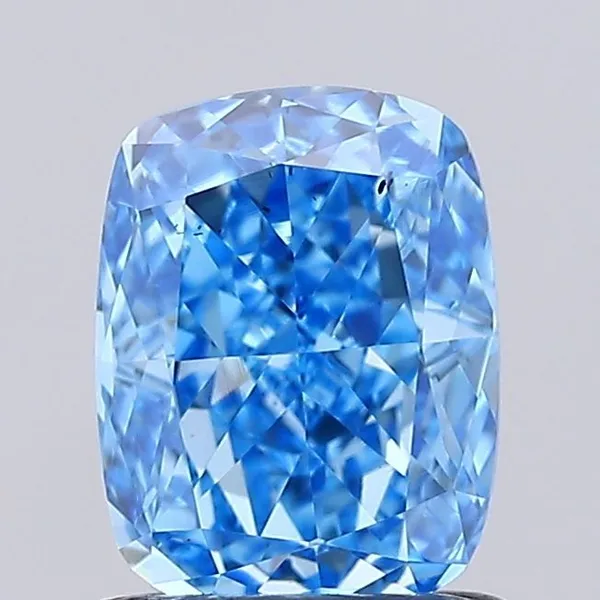 0.95ct CUSHION Fancy Vivid Blue VS2 Coloured Lab diamond