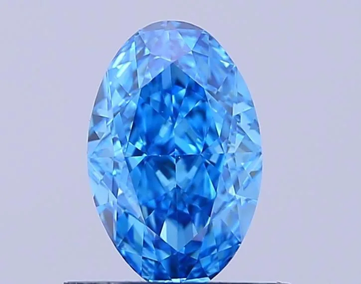 0.71ct OVAL Fancy Vivid Blue VVS2 Coloured Lab diamond