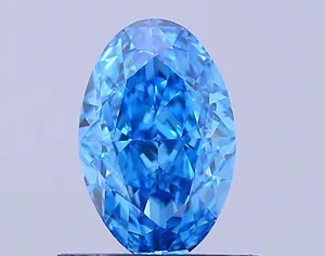 0.71ct OVAL Fancy Vivid Blue VVS2 Coloured Lab diamond