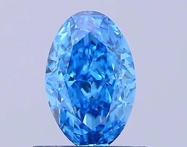 0.71ct OVAL Fancy Vivid Blue VVS2 Coloured Lab diamond
