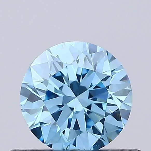 0.48ct ROUND Fancy Vivid Blue VVS2 Coloured Lab diamond