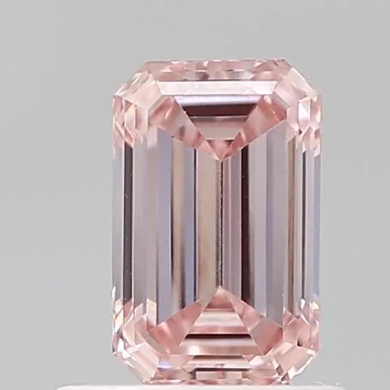 0.82ct EMERALD Fancy Intense Pink VS1 Coloured Lab diamond