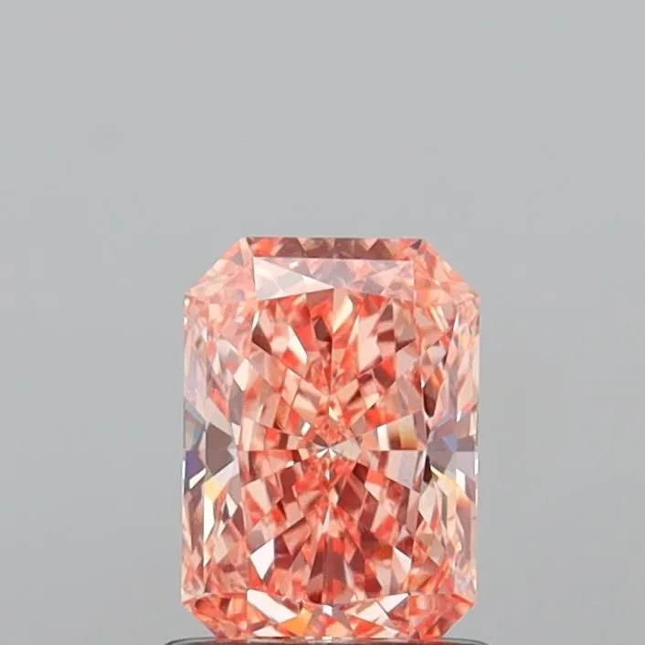 1.09ct RADIANT Fancy Vivid Orangey Pink VVS2 Coloured Lab diamond