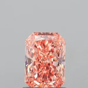 1.09ct RADIANT Fancy Vivid Orangey Pink VVS2 Coloured Lab diamond