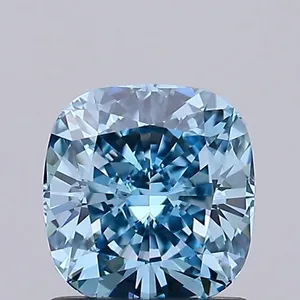 1.08ct CUSHION Fancy Vivid Blue VS1 Coloured Lab diamond
