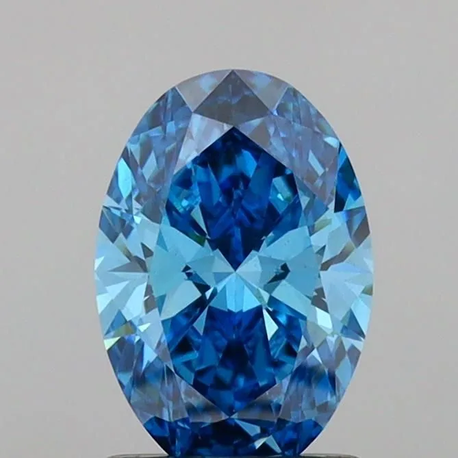 1.06ct OVAL Fancy Vivid Blue VS1 Coloured Lab diamond