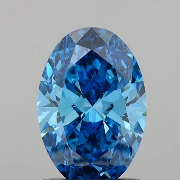 1.06ct OVAL Fancy Vivid Blue VS1 Coloured Lab diamond