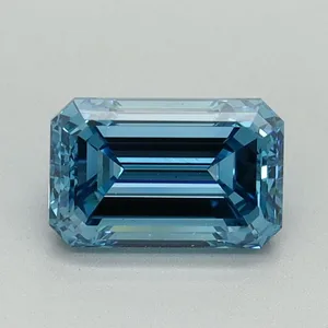 1ct EMERALD Fancy Vivid Blue VS1 Coloured Lab diamond