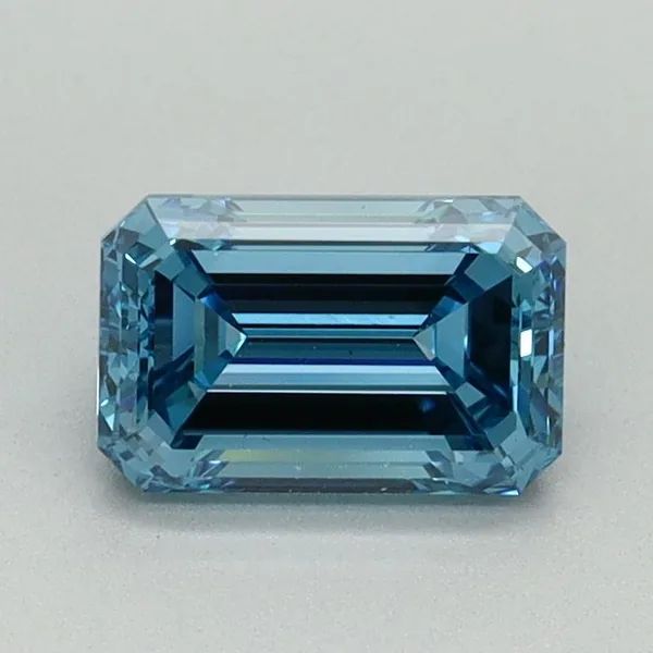 1ct EMERALD Fancy Vivid Blue VS1 Coloured Lab diamond