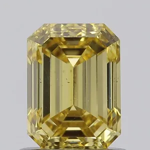 1.01ct EMERALD Fancy Yellow SI1 Coloured Lab diamond