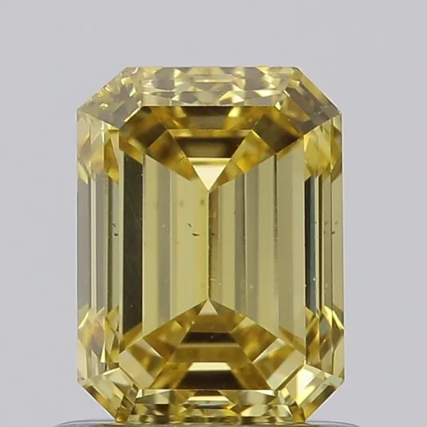 1.01ct EMERALD Fancy Yellow SI1 Coloured Lab diamond