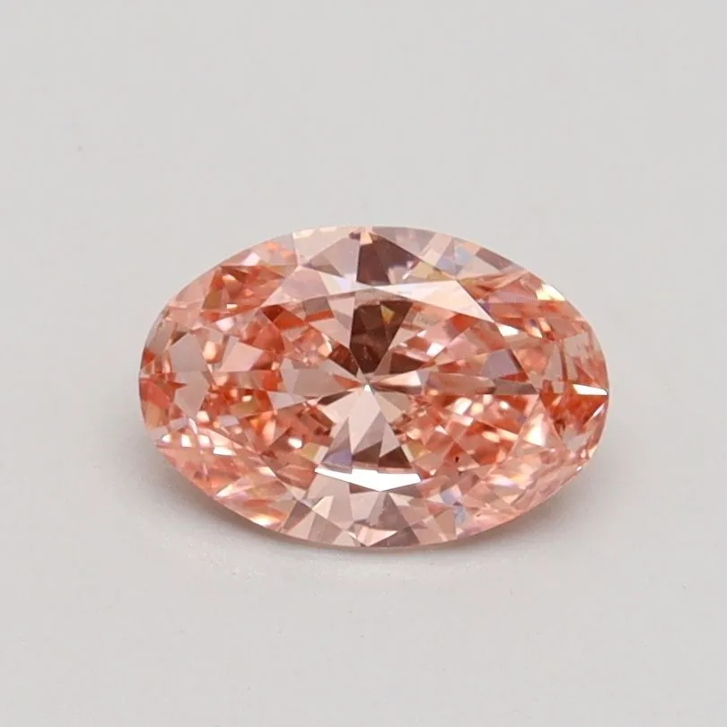 0.61ct OVAL Fancy Intense Pink VS2 Coloured Lab diamond