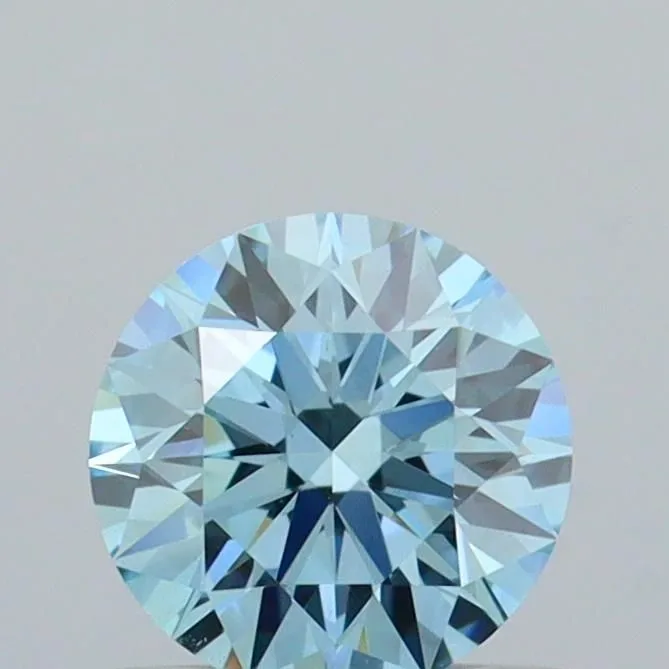0.51ct ROUND Fancy Vivid Blue VVS2 Coloured Lab diamond