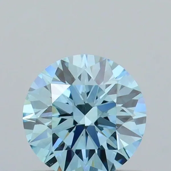 0.51ct ROUND Fancy Vivid Blue VVS2 Coloured Lab diamond