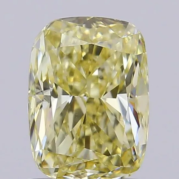 1.05ct CUSHION Fancy Yellow VVS2 Coloured Lab diamond