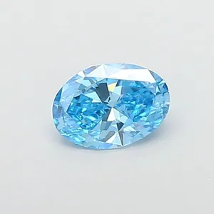 0.67ct OVAL Fancy Vivid Blue VVS2 Coloured Lab diamond