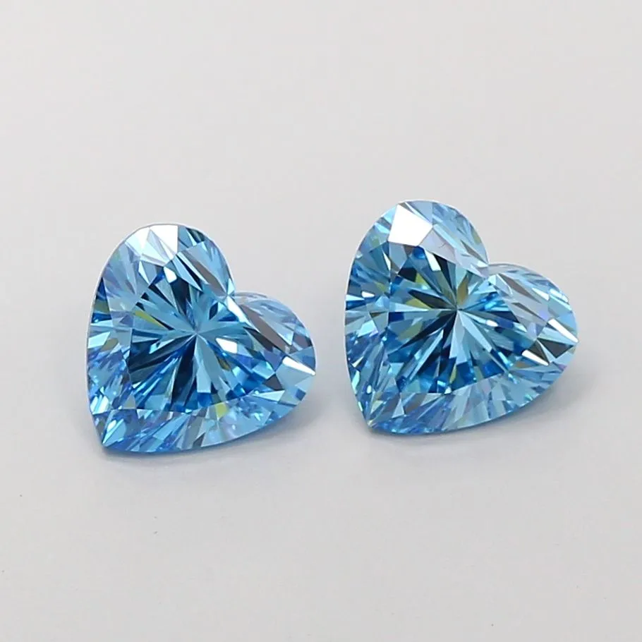 1.07ct HEART Fancy Vivid Blue VS1 Coloured Lab diamond